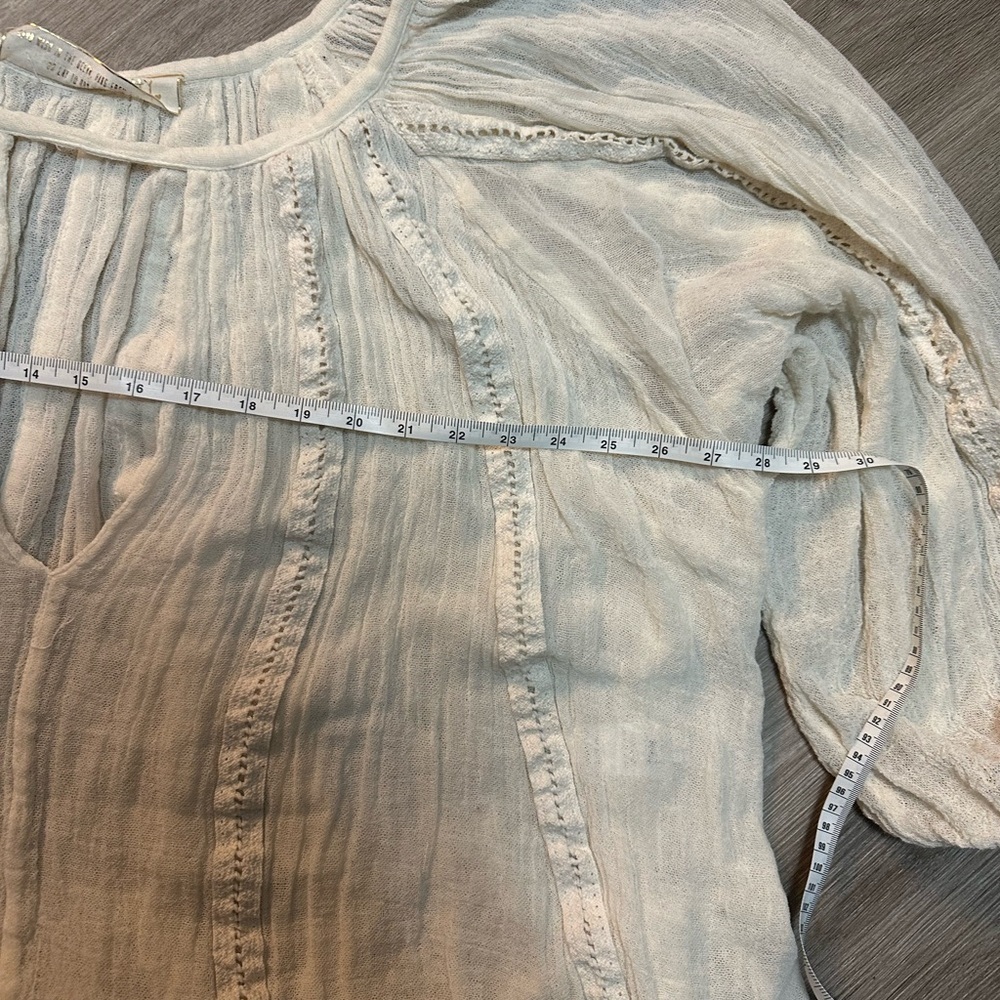 Jen's Pirate Booty Raw Cotton Gauze Boho Peasant Blouse M/L Oversized - Picture 6 of 10